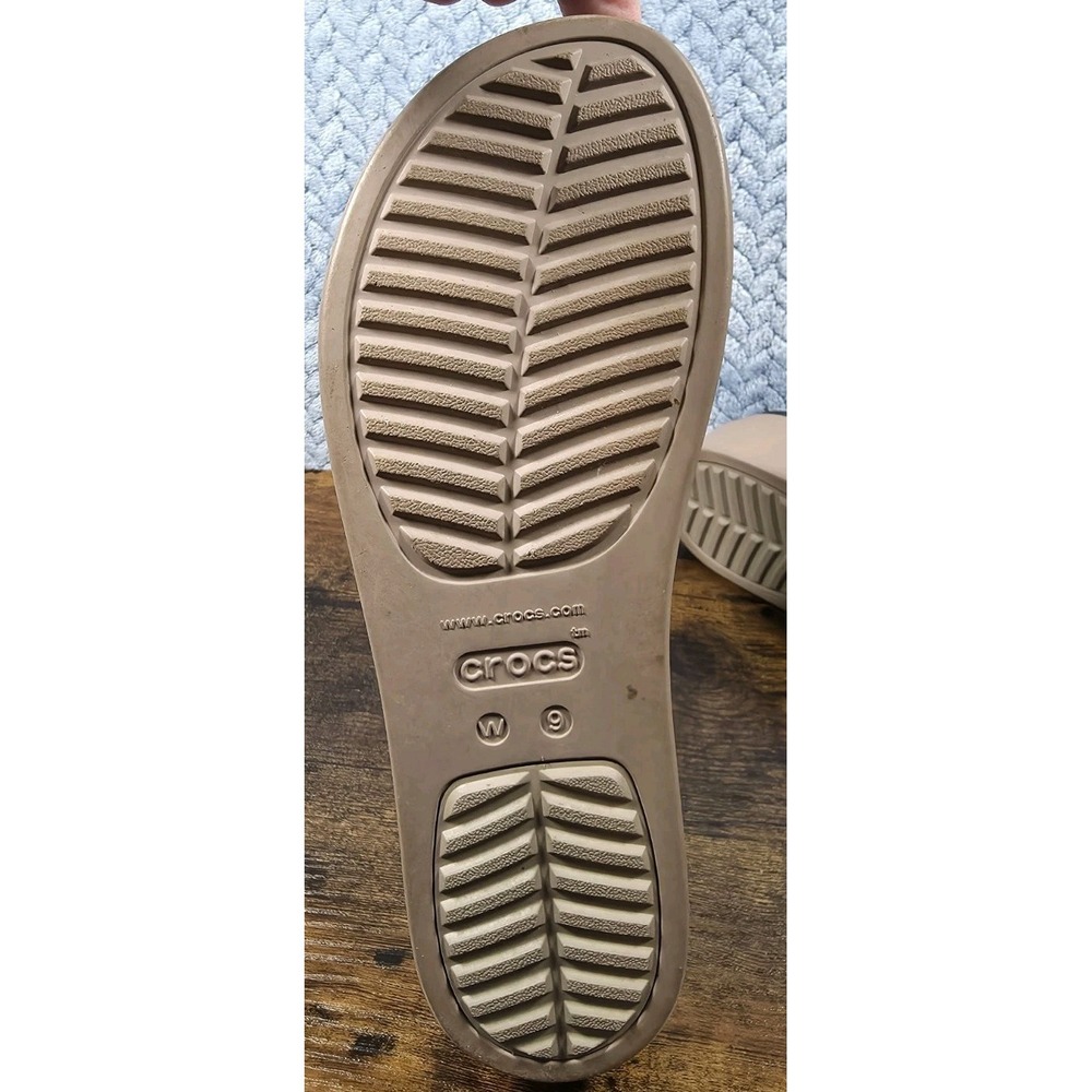 Crocs Womens Brooklyn Buckle Navy Lite Ride Wedge Slide Sandals Size 9 Dbl Strap - Picture 10 of 13